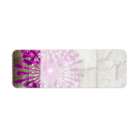 Rustic Country Barn Wood Pink Purple Flowers Labels