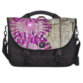 Rustic Country Barn Wood Pink Purple Flowers Commuter Bags