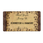 Rustic Country Barn Wood Water Bottle Label