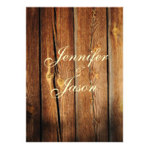 Rustic Country Barn Wood Wedding Invitations