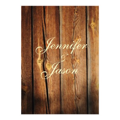 Rustic Country Barn Wood Wedding Invitations