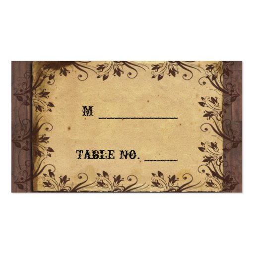 Rustic Country Barn Wood Wedding Place Cards Business Card Template (front side)