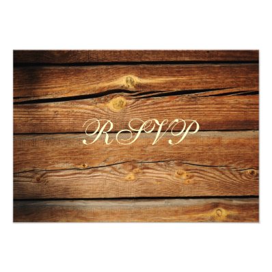 Rustic Country Barn Wood Wedding RSVP Cards