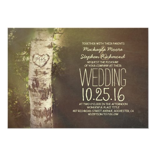 Tree Wedding Invitations Gangcraft Net Birch Wedding Invitation