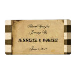 Rustic Country Black Sepia Water Bottle Label