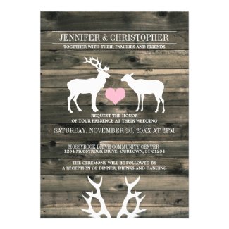 Rustic Country Buck and Doe Wedding Invitation