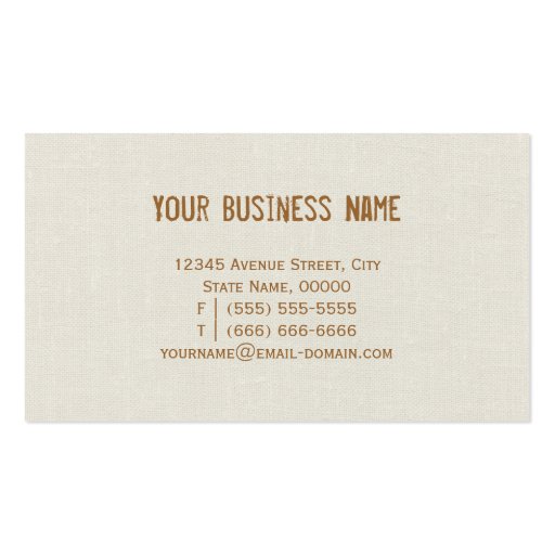 Rustic Country Burlap Floral Wreath Business Card Template (back side)