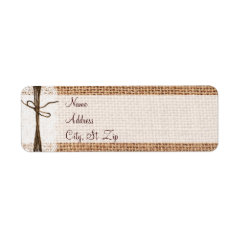 Rustic Country Burlap Lace Twine Address Labels