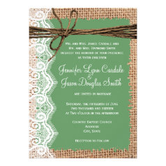 Burlap and Lace Wedding Invitations - Rustic Country Wedding Invitations