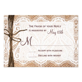 Burlap and Lace Wedding Invitations - Rustic Country Wedding Invitations