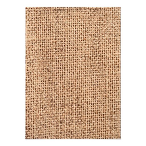 Rustic Country Burlap Print Wedding Invitations