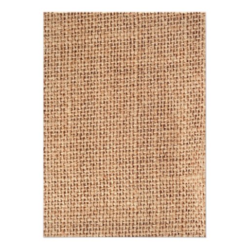 Rustic Country Burlap Print Wedding Invitations