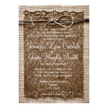 Rustic Country Burlap Twine Scroll Wedding Invites