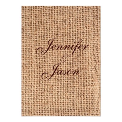 Rustic Country Burlap Wedding Invitations