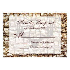 Rustic Country Camo Hunting Antlers Wedding RSVP Invite