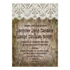 Rustic Country Camo Hunting Wedding Invitations