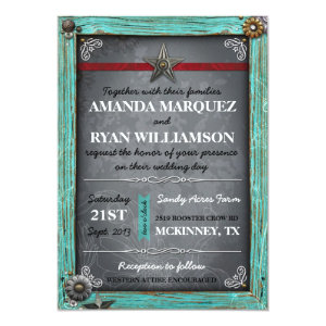 Rustic Country Chalkboard Wedding Invitation