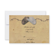 Rustic Country Cowboy Hats Barbed Response Card Personalized Announcement