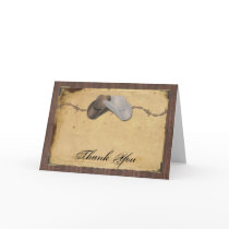 Rustic Country Cowboy Hats Barbed Wire Thank You Card
