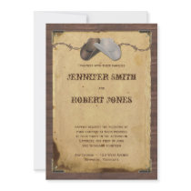 Rustic Country Cowboy Hats Barbed Wire Wedding Personalized Invites