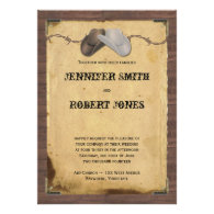 Rustic Country Cowboy Hats Barbed Wire Wedding Custom Announcements