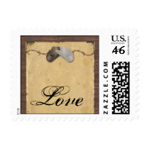 Rustic Country Cowboy Hats Barbed Wire Wedding Postage Stamp