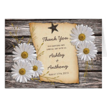 Rustic Country Daisy Floral Wedding Thank You cards