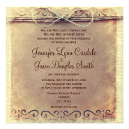 Rustic Country Distressed Vintage Wedding Invites