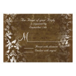 Rustic Country Faded Damask Wedding RSVP Cards