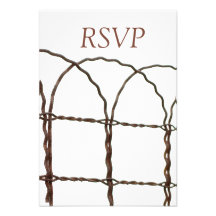 Rustic Country Farm Fence Wedding RSVP Cards