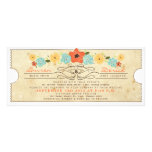 Rustic Country Floral Ticket Tea Length Invitation