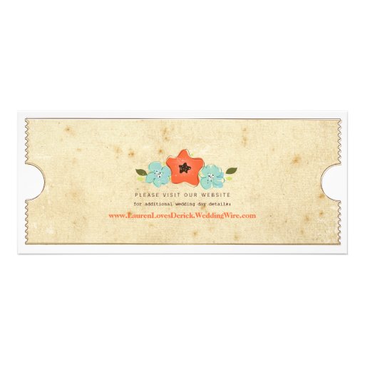 Rustic Country Floral Ticket Tea Length Invitation