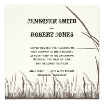 Rustic Country Grasslands Wedding Invitations