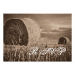 Rustic Country Hay Bale Rural Wedding RSVP Cards