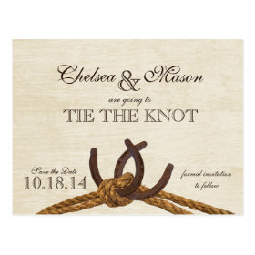 Rustic Country Horse Shoes Save the Date Post Card