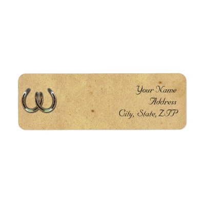 Rustic Country Horseshoe and Barbed Wire Custom Return Address Label