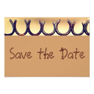 Rustic Country Horseshoe Save the Date Cards Personalized Announcement