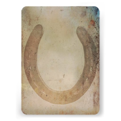 Rustic Country Horseshoe Teal Wedding Invitations