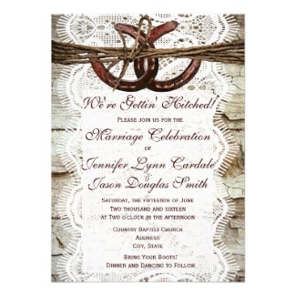 Rustic Country Horseshoe Wedding Invitations