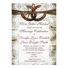 Rustic Country Horseshoe Wedding Invitations Personalized Invitations
