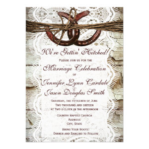 Rustic Country Horseshoe Wedding Invitations