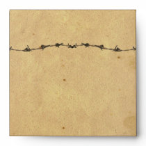 Rustic Country Horseshoes Barbed Wire Envelope