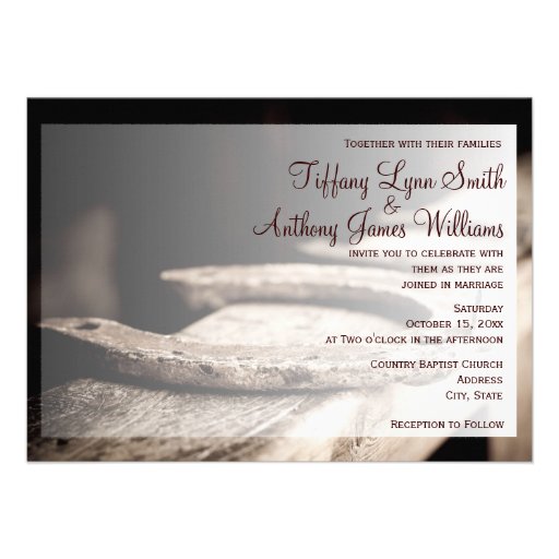 Rustic Country Horseshoes Cowboy Wedding Invites