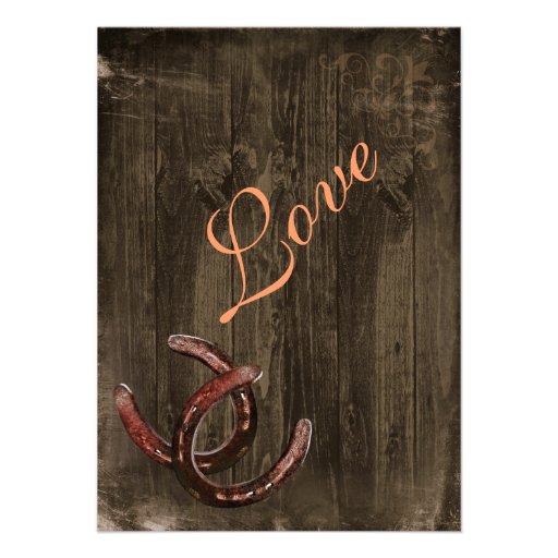 Rustic Country Horseshoes Ver2 Wedding Invitations