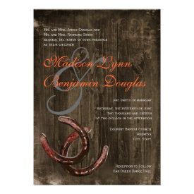 Rustic Country Horseshoes Ver2 Wedding Invitations Invitations