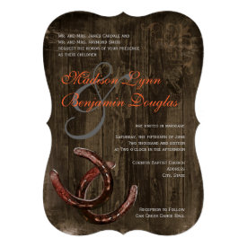 Rustic Country Horseshoes Ver2 Wedding Invitations