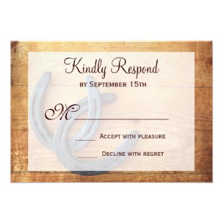 Rustic Country Horseshoes Wedding RSVP Cards