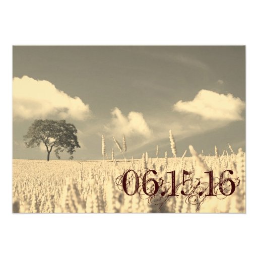 Rustic Country Lone Tree Wedding Invitations