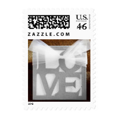 Rustic Country LOVE Wedding Postage Stamps