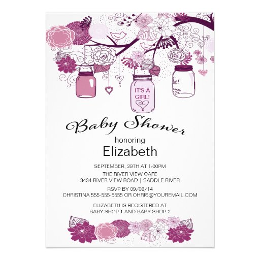 Rustic Country Mason Jar Baby Shower Invite